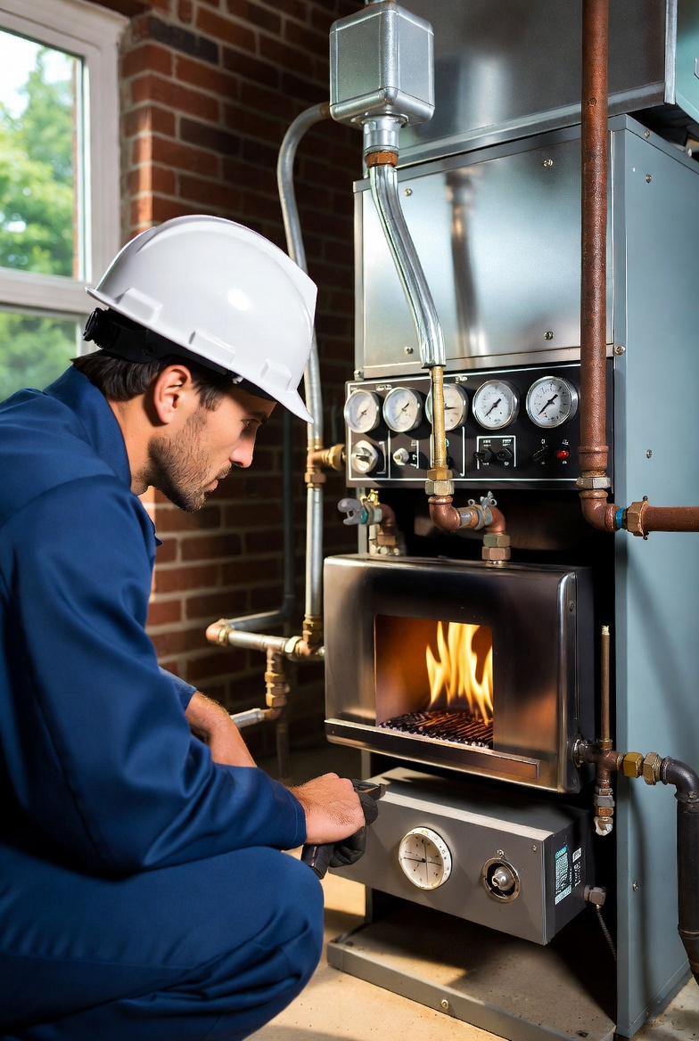 HVAC technician inspecting and troubleshooting furnace issues to identify heating problems quickly